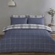 image 3 of Harris Check Polyester Duvet Cover Set with Pillowcase | Blue | Double | 1