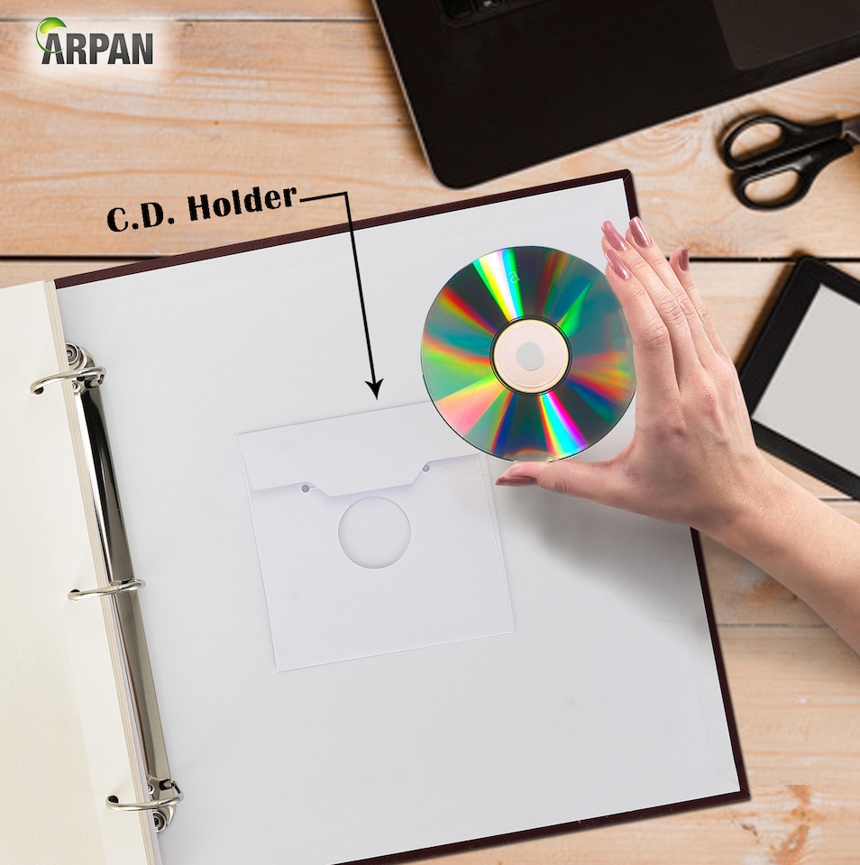 image 1 of ARPAN Extra-Large 3-Ring Binder Self Adhesive Photo Album – 20 Sheets / 40 Sides – Sticky Page Scrapbook Memory Album for Photos, Keepsakes & Special Occasions
