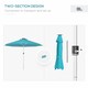 image 6 of Outsunny Solar Patio Garden Parasol with Lights for Outdoor, Blue | Blue