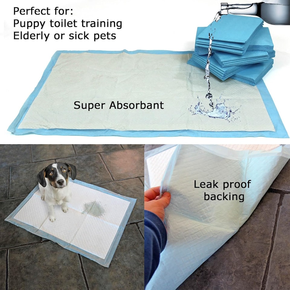 image 1 of Actiaspet Puppy Training Pads 60cm x 45cm – Heavy Duty Absorbent Dog & Cat Toilet Pads – Leak Resistant Pet Training Mats