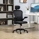 image 2 of Vinsetto Mesh Chair with Headrest, 4D Lumbar Support, Flip-up Arm, Black Black