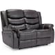 image 10 of Seattle 2 Seater Manual High Back Bonded Leather Recliner Sofa (Brown)