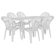 image 1 of Resol 6 Seater Brava Oval Plastic Garden Dining Set - 90cm x 180cm - White | White | White