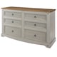 image 4 of Premium Corona 3+3 Drawer Wide Chest of Drawers - Classic Mexican Pine Bedroom Storage Cabinet | Grey | Grey | 1