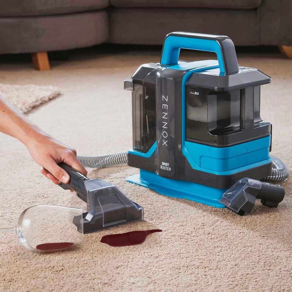 image 1 of Zennox SPOT BUSTER | 450W | Carpet Cleaner: Lifts Spills, Stains | Refreshes Upholstery | Grey/Turquoise