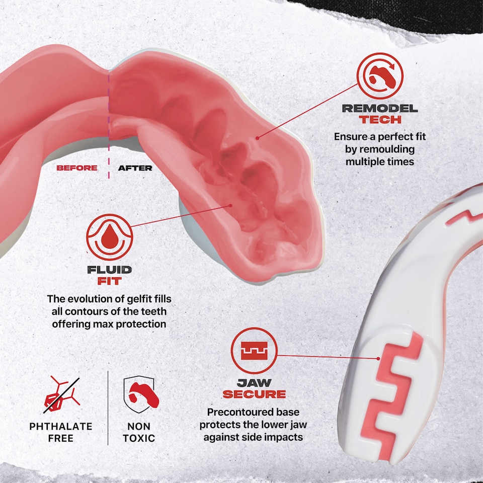 image 1 of SAFEJAWZ Extro Sports Mouth Guard Pink Fangz Adult/Junior