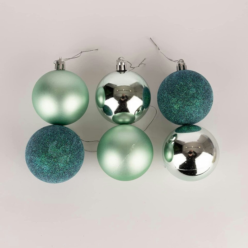 image 1 of Baubles Turquoise 6cm - 6-Piece Set, PVC