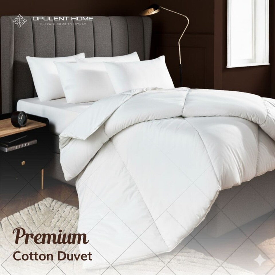 image 1 of Opulent Home Lightweight 100% Cotton 7.5 Tog Summer Duvet – King