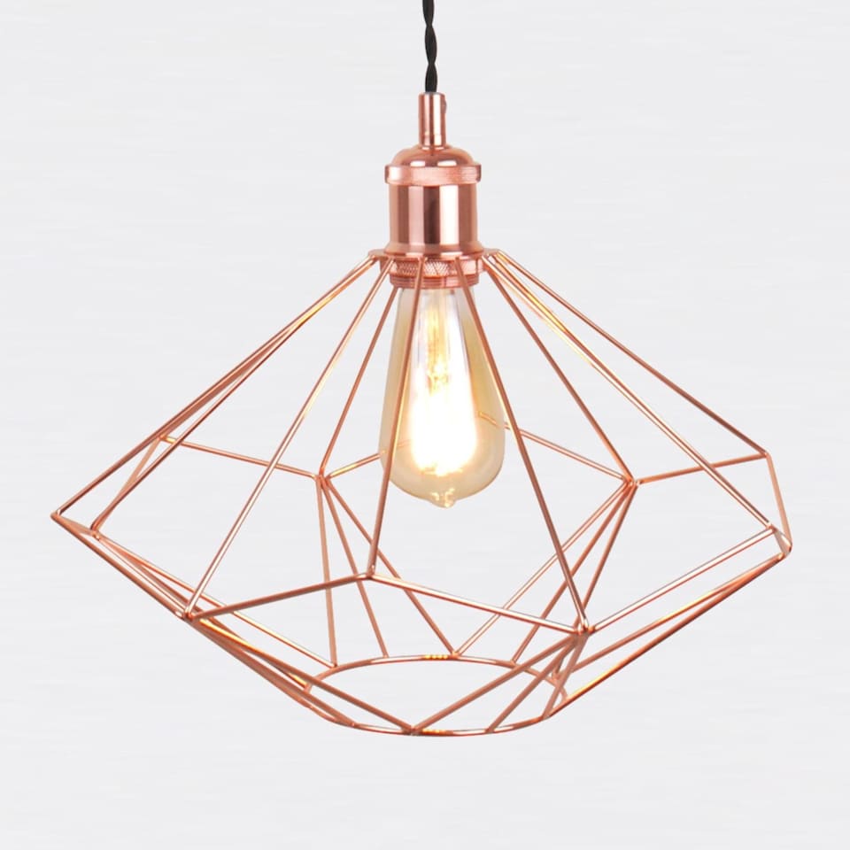 image 1 of Copper Geometric Pendant Light Fitting | Black | Copper | 1