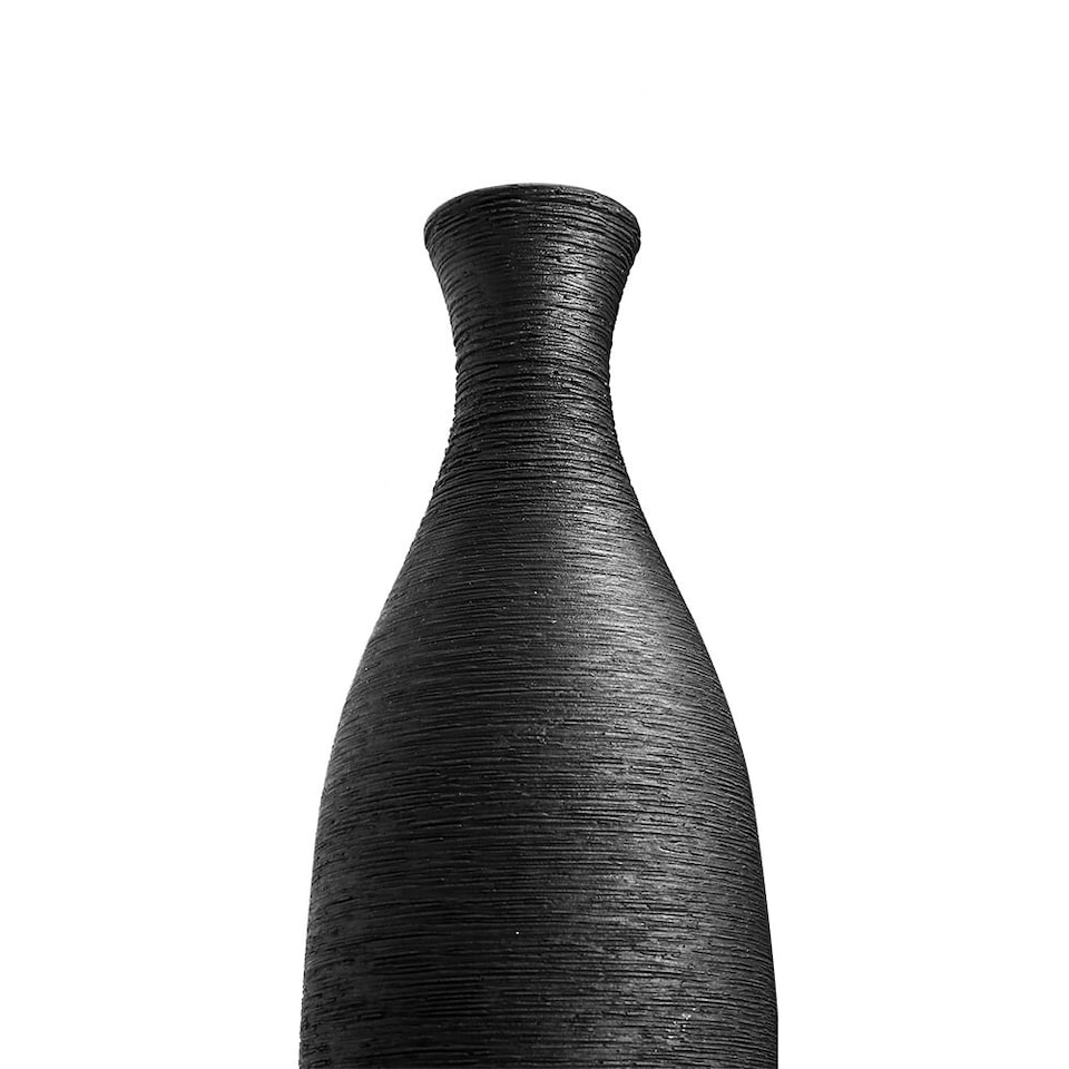 image 1 of Living and Home Modern Tall Porcelain Vase for Flowers - Black