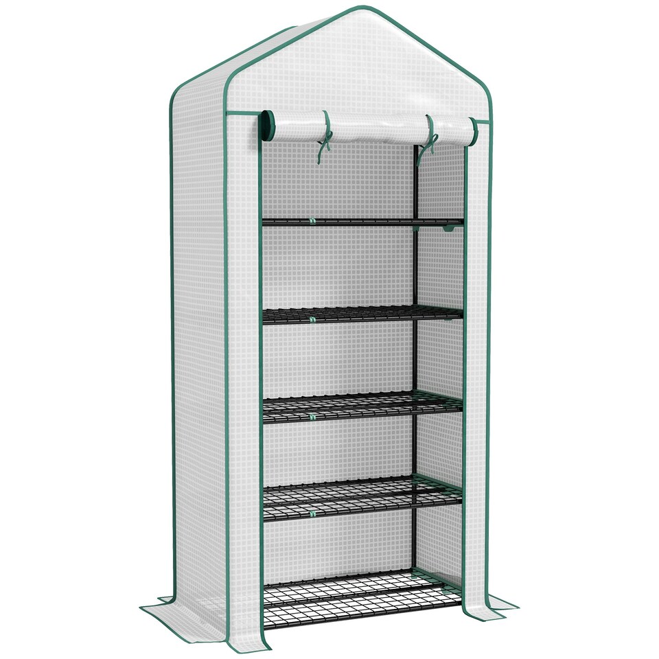 image 1 of Outsunny Widened Mini Greenhouse 5 Tier Green House, 193H x 90W x 49Dcm, Green