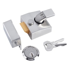 Yale Deadlocking Standard Nightlatch Security Lock - Silver - 60mm