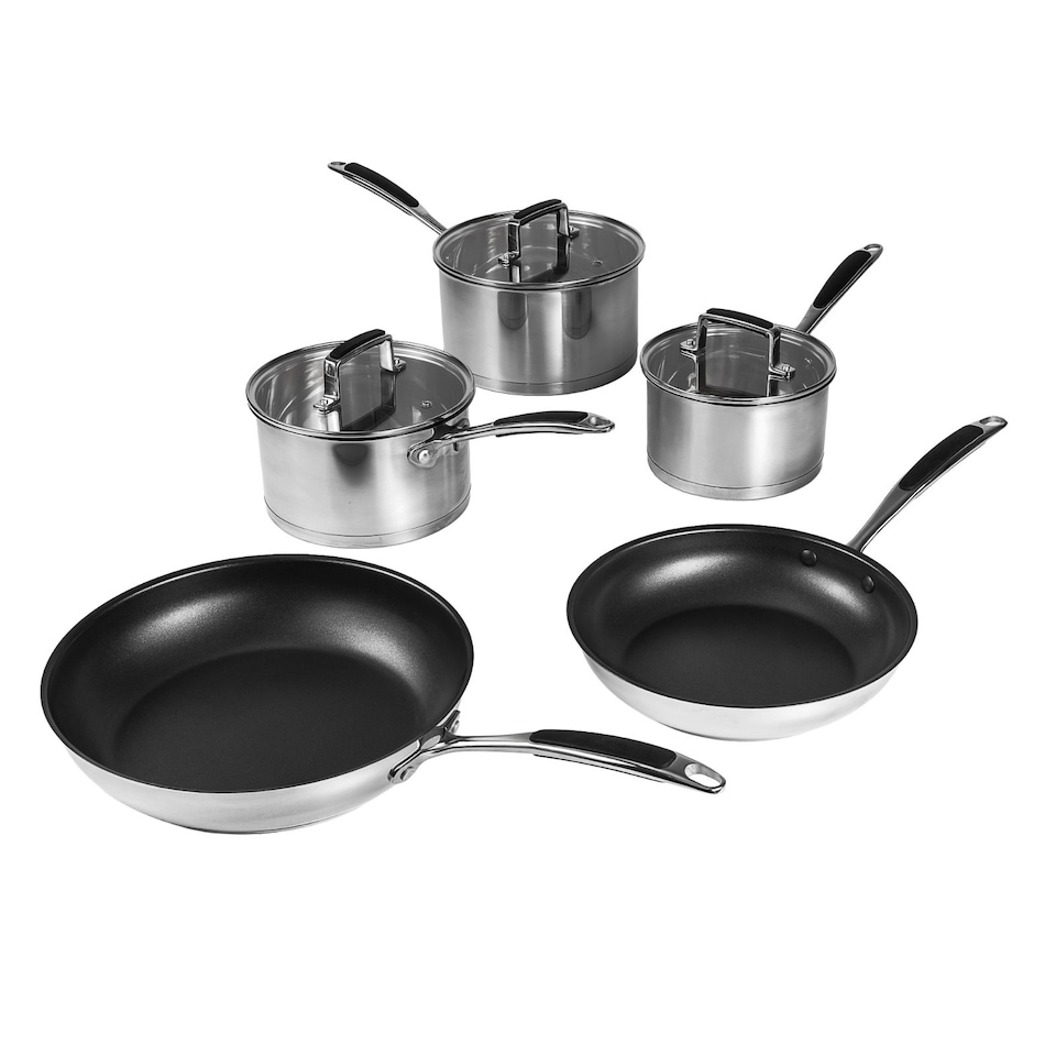 image 1 of ProChef 5pc Stainless Steel Pan Set 16-28 cm Saucepans & Frying Pans