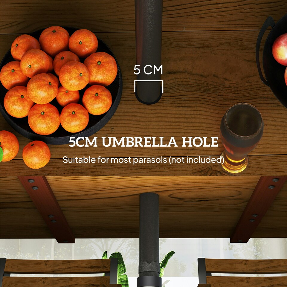 image 1 of Outsunny 7 Piece Garden Dining Set with Table and 6 Stackable Chairs, Brown