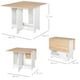 image 7 of HOMCOM Drop-Leaf Dining Table Folding Desk Bar Table with Storage Shelf