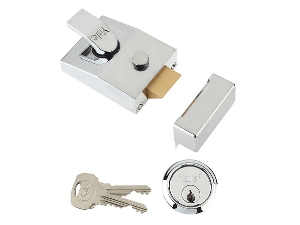 Yale Locks - 89 Deadlock Nightlatch 60mm Backset Chrome Finish Box