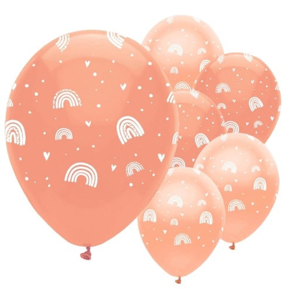 Boho Rainbow Biodegradable Latex Balloons 30cm / 12 in - Pack of 6