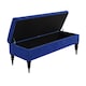 image 2 of Sierra Plain 120cm Ottoman Storage Bench - Plush Velvet Shoe Bench - Sapphire Blue Upholstery Footstool with Storage