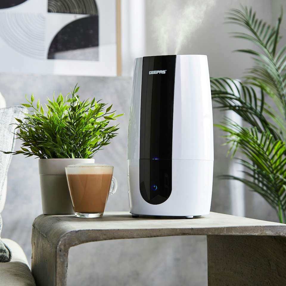 image 1 of GEEPAS Humidifier for Bedroom, 2.6L - White