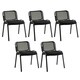 image 2 of COSTWAY 5 Piece Stackable Upholstered Armless Reception Chair Black