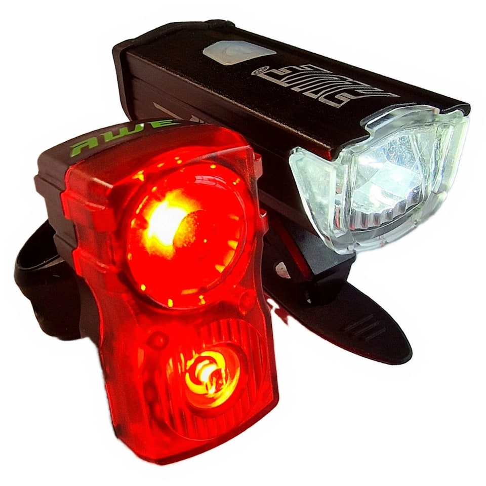 image 1 of AWE AWEBright USB Rechargeable Bike Light Set 340 Lumens 111 hrs Run Time