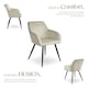 image 3 of Dining Chair Marilyn - with armrests, padded, velvet look, black steel legs - Set of 2 Cream | Cream/Black