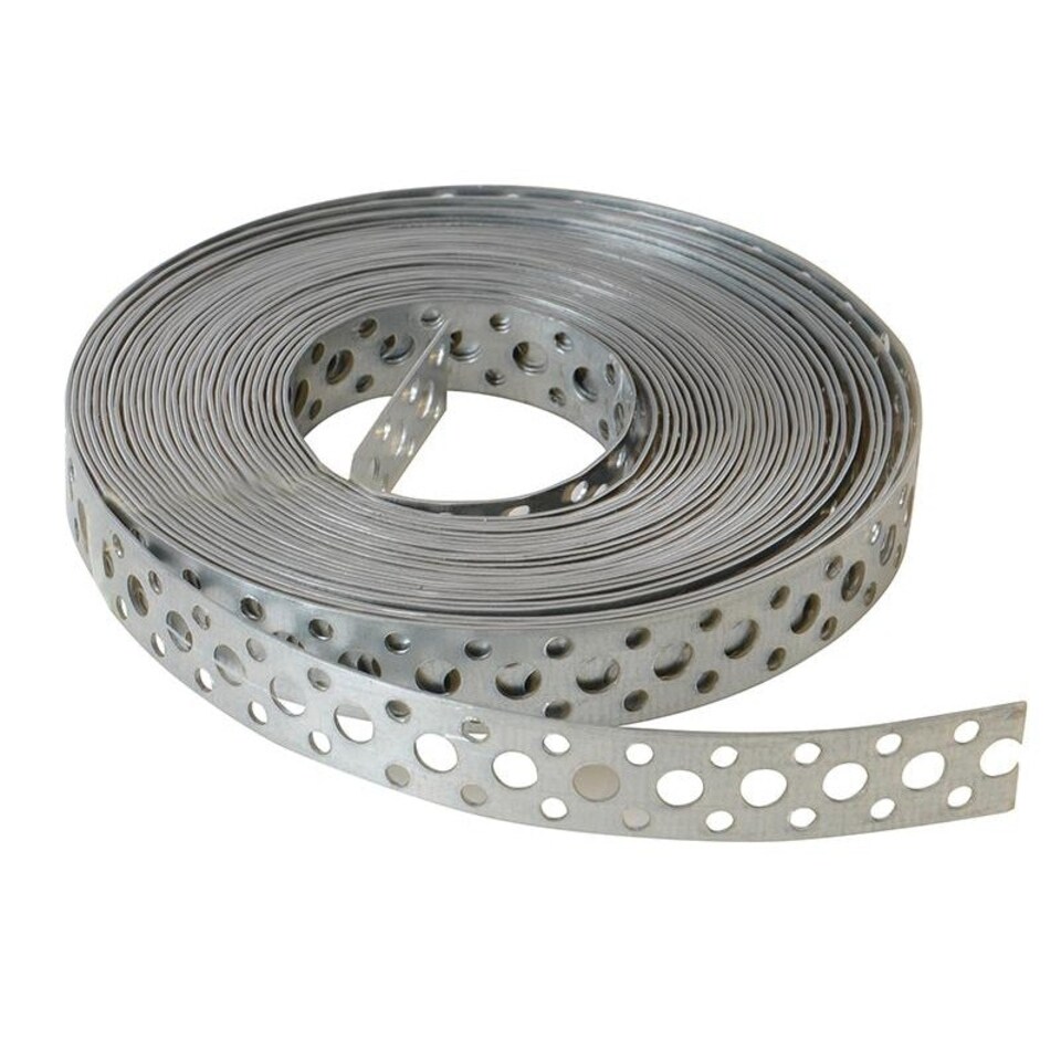 Forgefix Builder's Galvanised Fixing Band 20mm X 1.0 X 10m Box 1 - Galvanised - One Size Multi