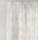 image 6 of Oasis Natural Embroidered Leaf Design Voile Panels - Pair 140 x 229cm (55x90")