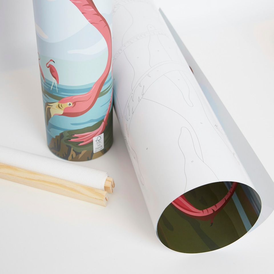 image 1 of Natural History Museum Paint By Numbers Flamingo Hanging Kit
