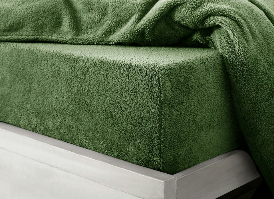 image 1 of Velosso Teddy Fleece Warm and Cosy Fitted Sheet | Cream | Cream | Super King