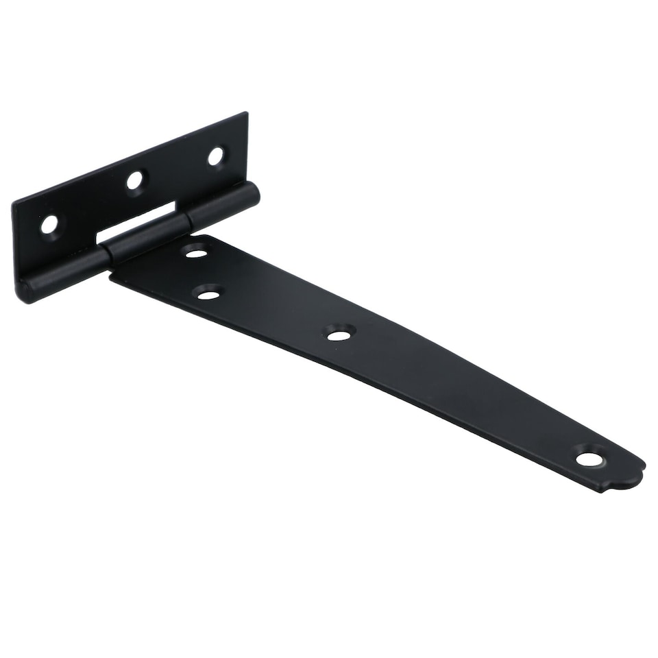 image 1 of 6in / 152mm Heavy Duty T Tee Hinges For Shed + Garden Gates Black Finish 8pc