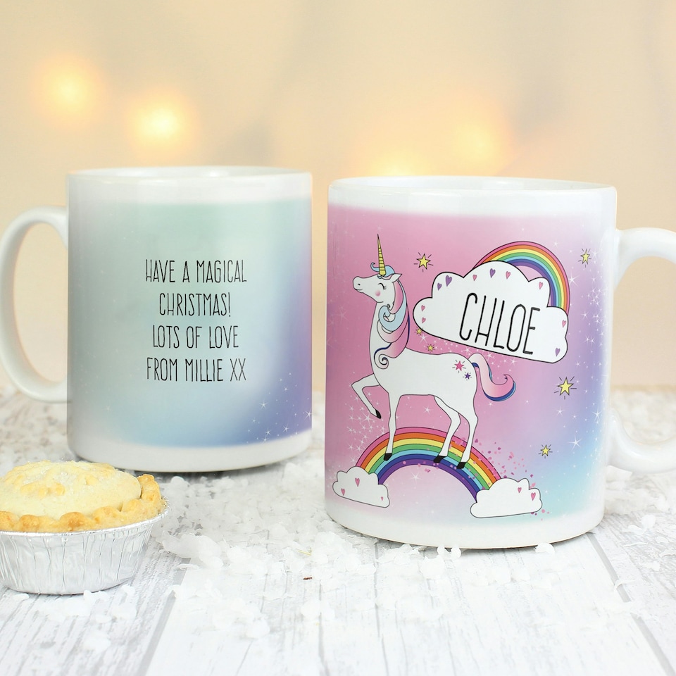 image 1 of Personalised Unicorn Mug White