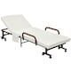 image 1 of HOMCOM Folding Bed with Mattress & Wheels, Adjustable Backrest Guest, White