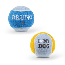 Pre-Personalised Dog Ball Gift Pack 2pcs Blue Bruno