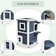 image 5 of PawHut Wood 2-Floor Cat Condo Pet House Kitten Shelter with Window - Gray