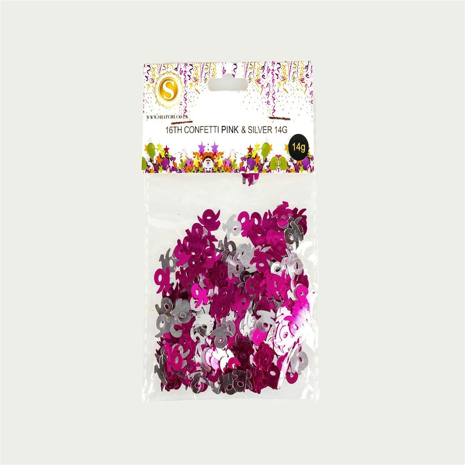 image 1 of 2x 14g 16th Pink Happy Birthday Confetti