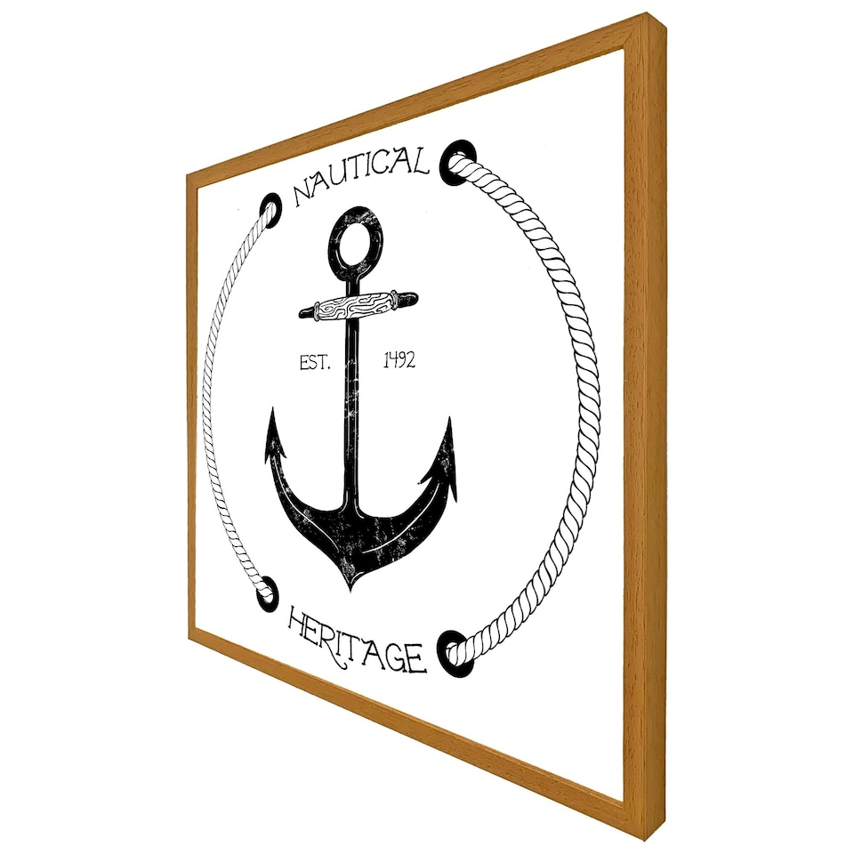 image 1 of Nautical anchor (Picture Frame) White | L