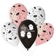 image 1 of Cute Ghost Happy Halloween Black and Pink Latex Balloons 33cm / 13 in - Pack of 6