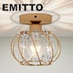 image 9 of Emitto Crystal Ceiling Light Semi Flush Mount Chandelier Modern Hallway | Gold
