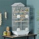 image 2 of Yaheetech 99 cm Tall  Metal Parrot Birdcage w/Swing & Ladder White