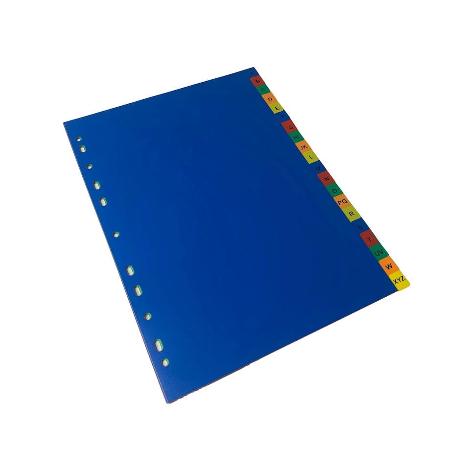 image 1 of A4 A-Z 20 Part Polypropylene Dividers with Reinforced Index Cover