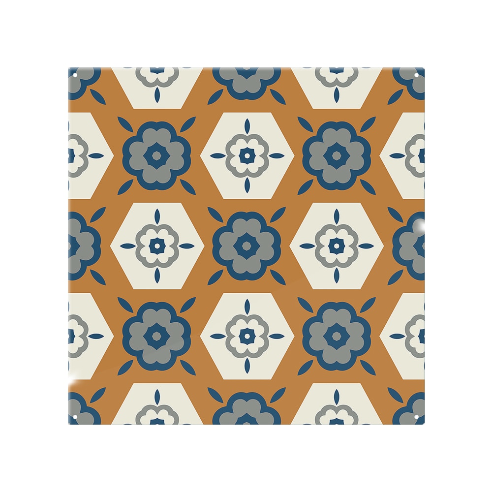 Rust Orange With Gray Navy Blue And Beige Splash Back White
