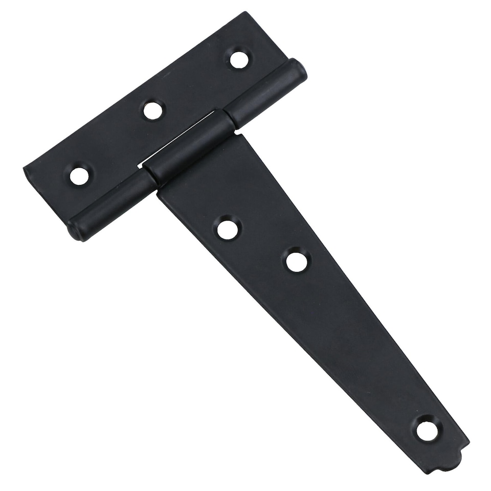 image 1 of 4in / 102mm Heavy Duty T Tee Hinges For Shed + Garden Gates Black Finish 8pc