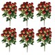 image 1 of Pack of 6 x 52cm Artificial Red Rose Bunch