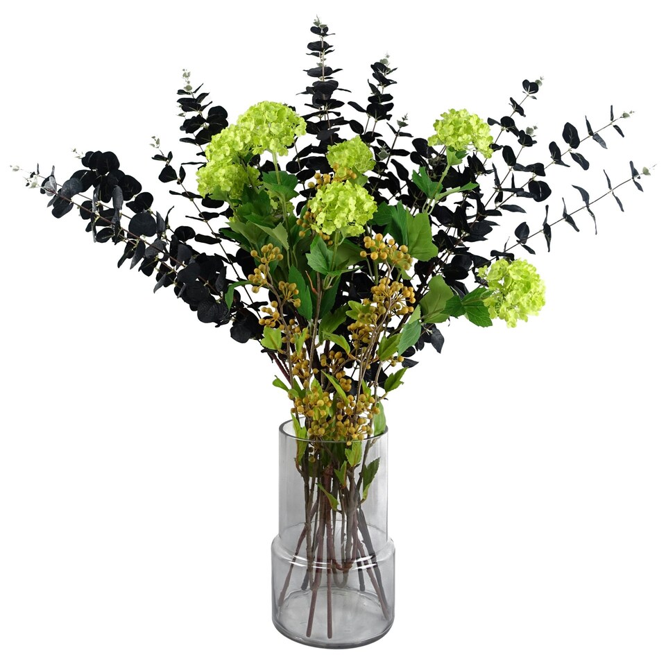 image 1 of 26cm Grey Smoke Glass Vase Grey