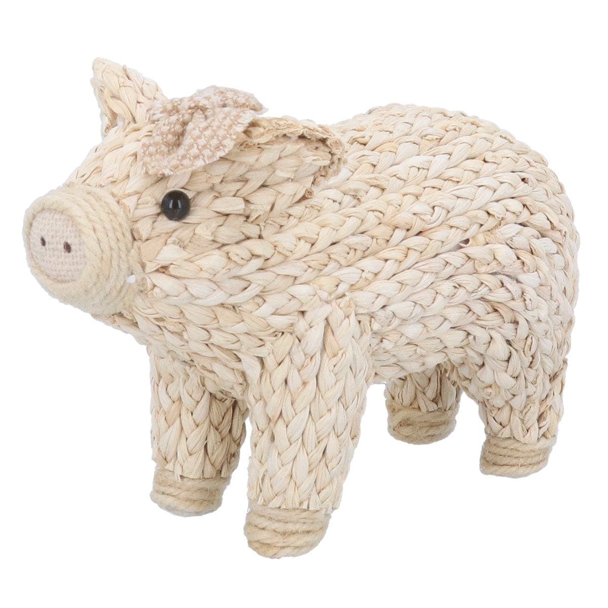 Gisela Graham Rattan Pig Natural Easter Decoration