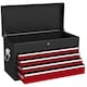 image 1 of HOMCOM 6 Drawer Tool Chest, Lockable Metal Tool Box with Top Case, Ball Bearing Runners, Portable Toolbox, 600mm x 260mm x 340mm, Red | Red