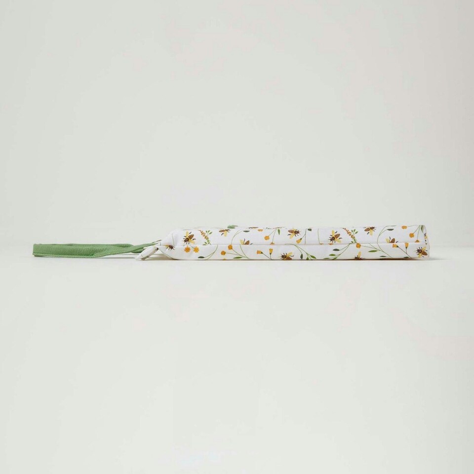 image 1 of Homescapes Green and White Kneeling Pad for Garden with Floral Bee Design
