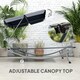 image 3 of Outsunny Garden Double Hammock Sun Lounger Day Bed Canopy w/ 2 Pillows Grey | Light Grey