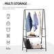 image 3 of HOMCOM Metal Clothes Rack Coat Garment Hanger Hallway Organiser Hanging Rail Stand 2-tier Shoe Shelving A Shaped 77L x 45W x 153H cm Black